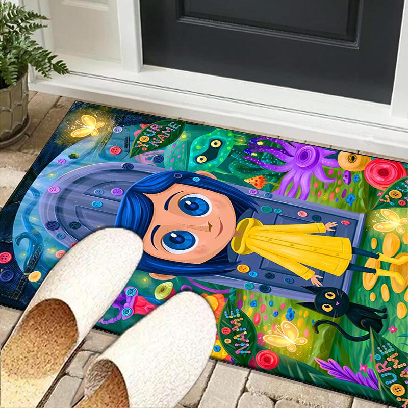 Custom NameMystery Coraline's World Carpet, Indoor Rug, Chair Rug, Living Rooms, Doormat Made From Polyester Home Decor Birthday Christmas Gifts