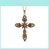 Dark Gothic Cross Pendant Necklace For Men And Women With Zinc Alloy Chain Jewelry Accessory