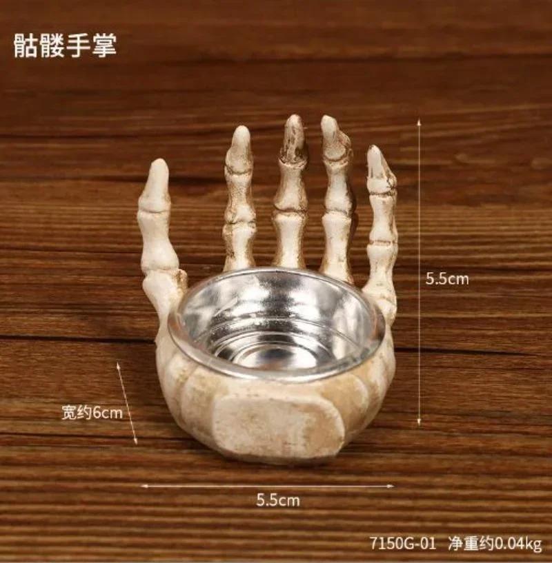 Kreative Party Kerzenständer Ornamente Harz Schädel Horror Thema Desktop Eingang Dekoration Geschenk Kerzenständer Tischdekoration