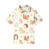 Kids Casual Short Sleeve Polo Shirt Animal Print Top Button Down Collar Comfortable Fit Soft Fabric
