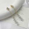 Elegant French Zirconia Flower Tassel Stud Earrings - Luxurious, Stylish, and Versatile Design.