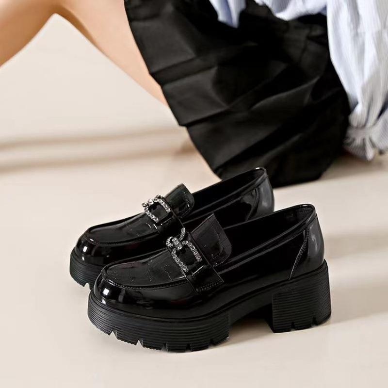 

Источник грубый каблук маленькие кожаные туфли женские британские ветреные флисовые мокасины на плоской подошве черные рабочие 40 чёрный