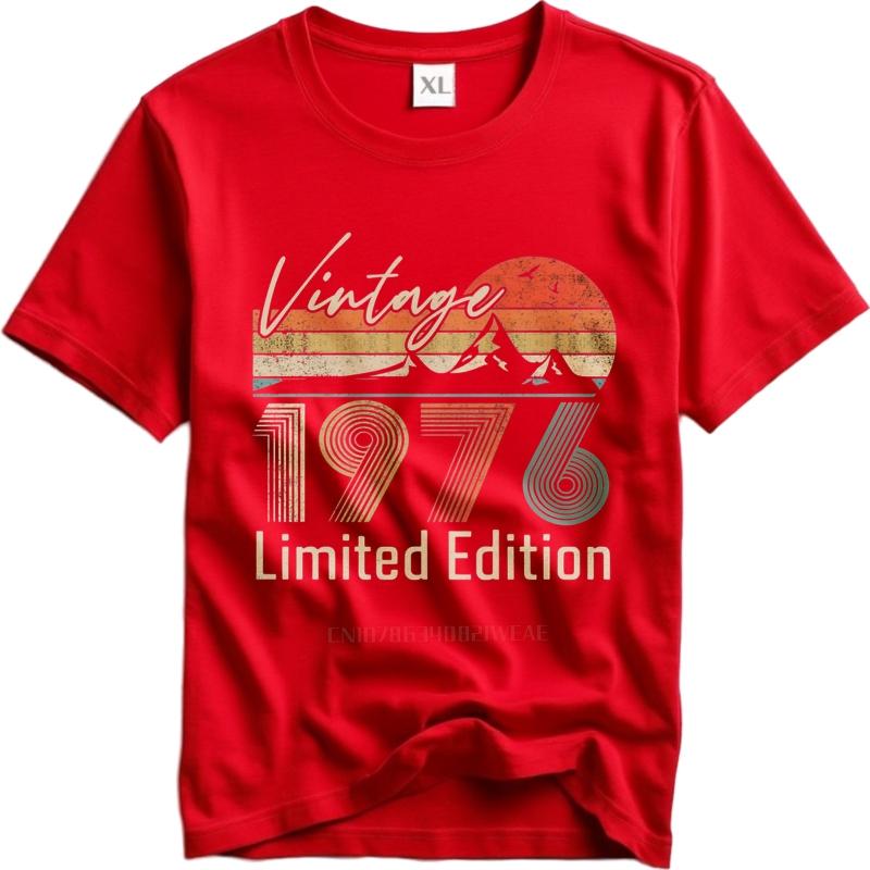 men brand tshirt Vintage summer Teenagers t shirt Vintage 1976 Limited Edition Mountain Sunset Short Sleeve Adult Oneck tops
