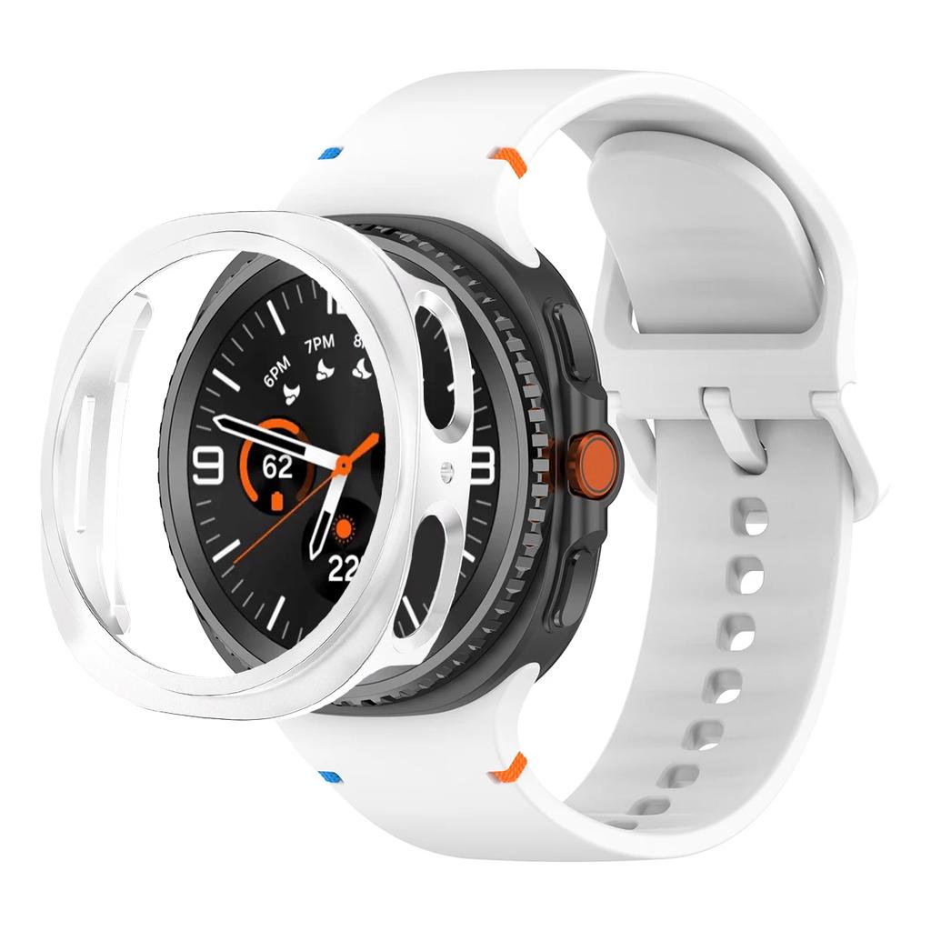 PC-Hülle + Offizielles Armband Für Samsung Galaxy Watch 8 40mm 44mm Silikon Sportarmband Correa Original 1:1 Kein Spalt Bandabdeckung