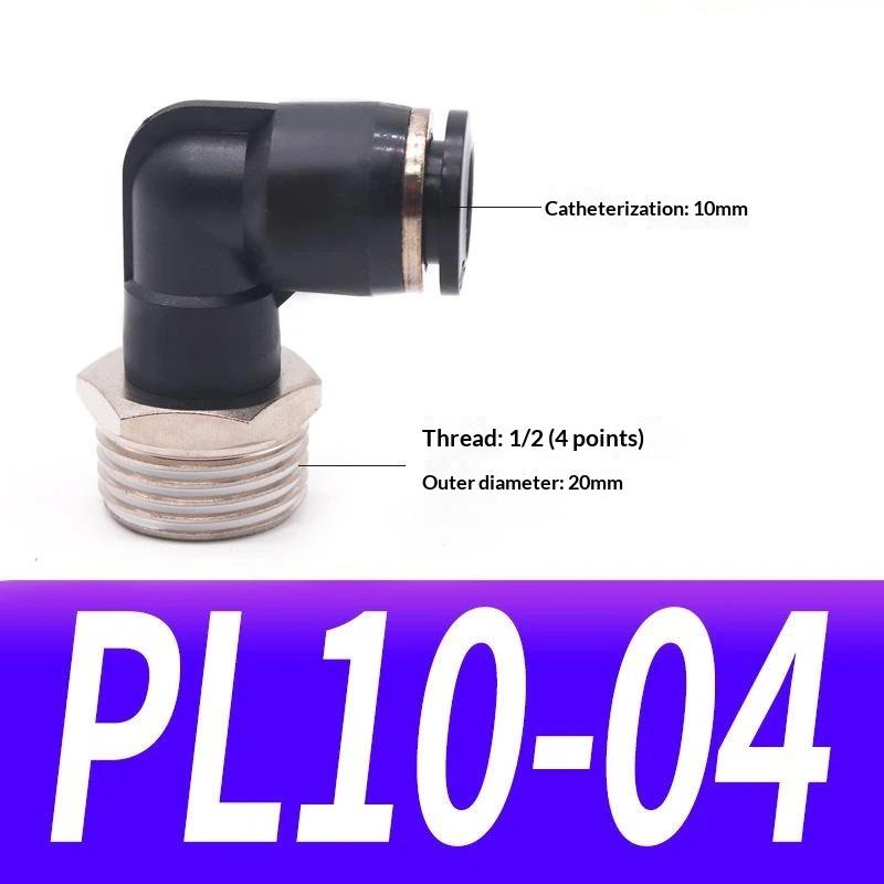 1 Stuk Pl4-01 Pl6-02 Pl8-03 Industriële Pneumatische Fitting 90 Graden Push-in Koperen Luchtbuis Connector Meerdere Bsp Schroefdraad Maten