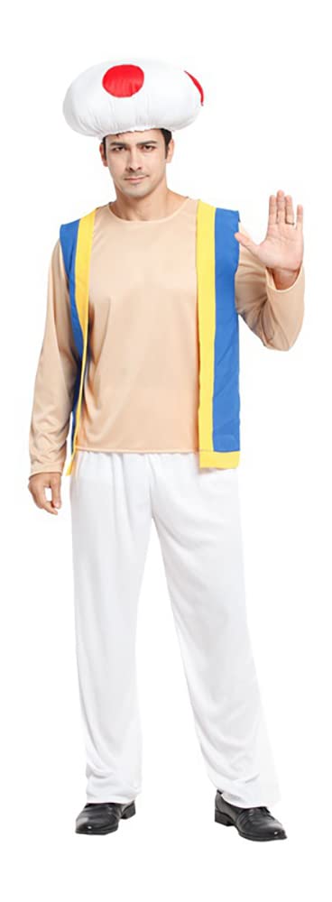 SCLYX Mushroom Cosplay, Funny Mushroom Hat, Halloween Costume for Adult Men, Fun Event Costume #20516
