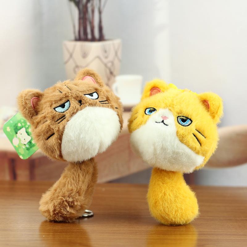 1 Piece Girl Backpack Doll Decoration Cute Plush Cat Doll Pendant Couple Bag Keychain Decorative Gift