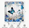 Tenda Doccia Farfalla Blu Tende Doccia con Farfalle Floreali per Bagno Tessuto in Poliestere Impermeabile Tenda da Bagno