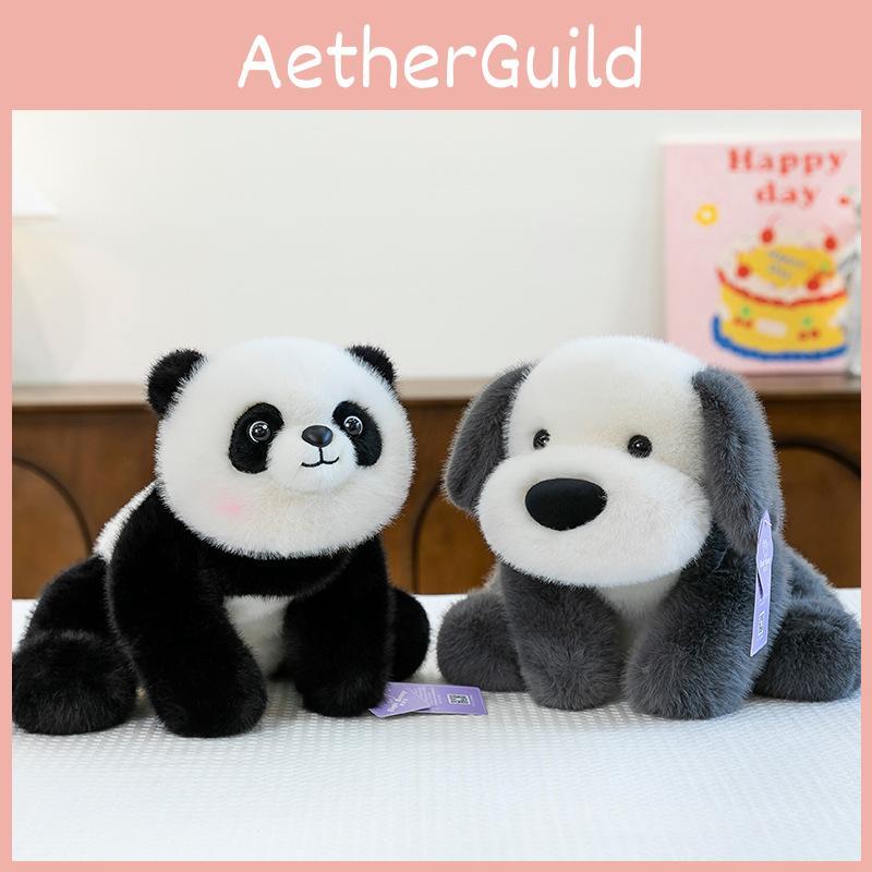 Panda Greyhound White Dog Animal Pillow Toy Doll Plush Pose Decoration Sitting
