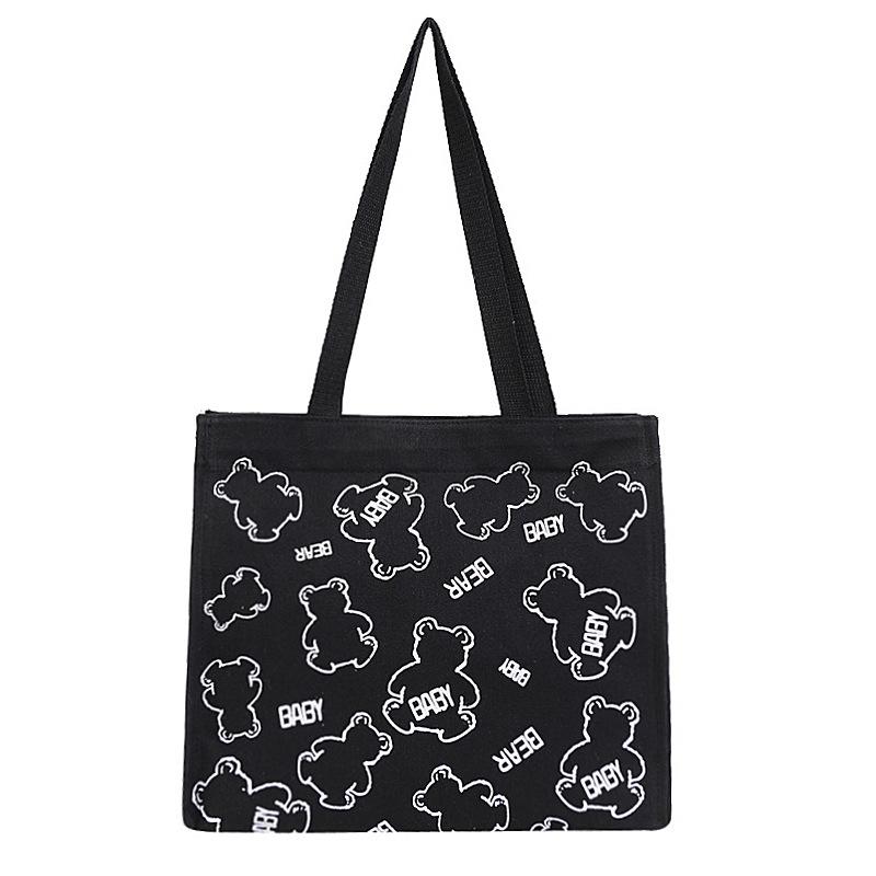 Large capacity canvas bag new shoulder bag simple women's bag shopping bag