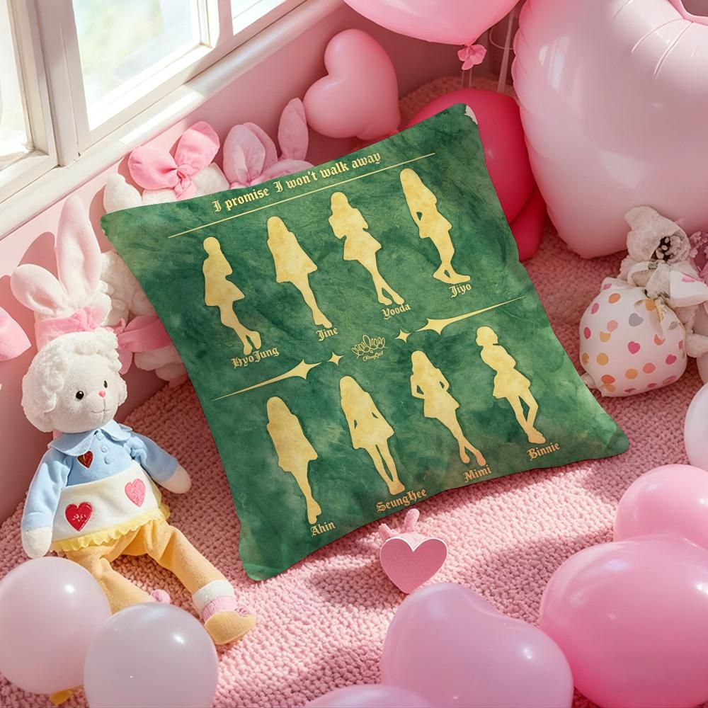 Kpop OOOOH MY GIRLSS Cushion Cover Pattern Printed Pillowcase for Living Room Sofa Cushion Cover  Bedroom Decor