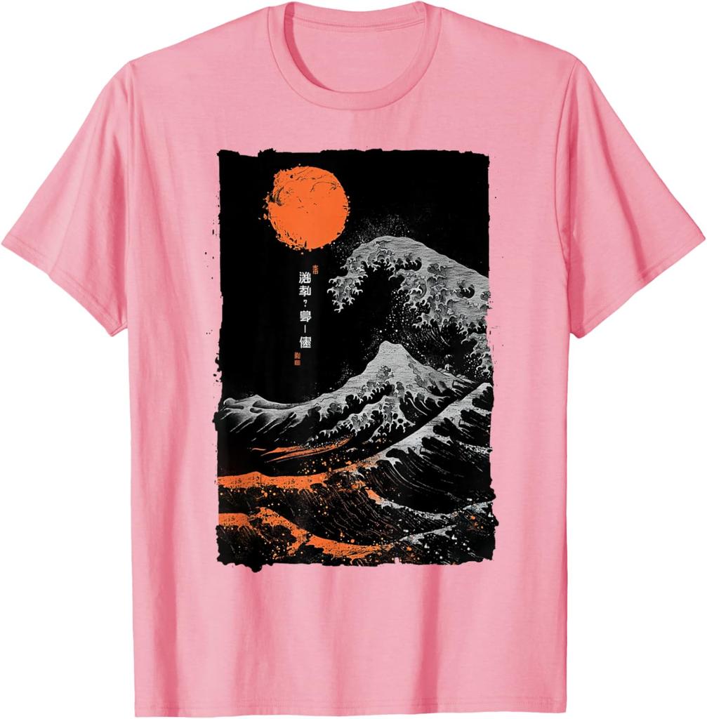 Graficzny T-shirt w Stylu Wielkiej Fali w Kanagawie Vintage Japoński Druk Artystyczny Casualowy T-shirt dla Mężczyzn