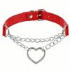 Vintage Chain Jazz Dance Necklace Punk Rock Choker Pu Leather Goth Rivets Collar Party Club Gothic Jewelry Harajuku