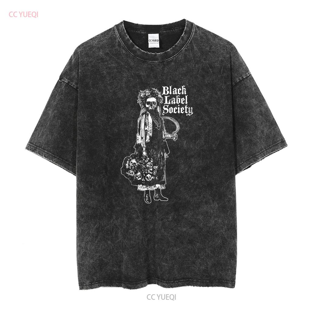 Ladies Black Label Society Grim Reaper Rock Official T Shirt Womens Girls vintage Washed Casual fashion Slightly Breathable