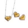 High-End Niche Titanium Steel Jewelry Set: Heart Necklace & Personalized Stud Earrings