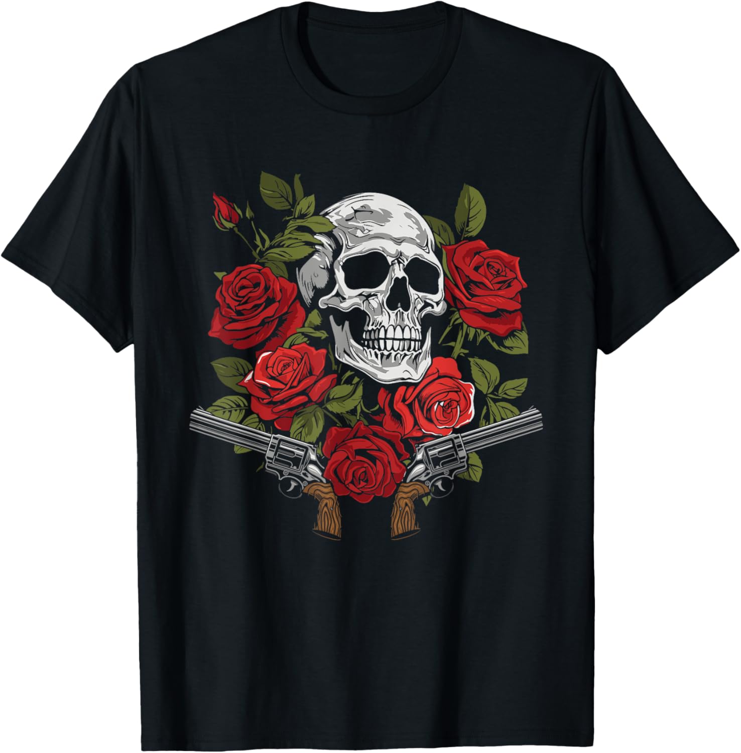 

Skeleton Roses 1980s Glam 80s - Guns Rock Music Skull Rose T-Shirt 5XL різнокольоровий