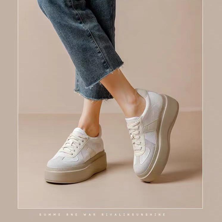 Fashion 8cm Microfiber Leather Women Fashion Chunky Sole Sneakers Platform Wedge Autumn Spring Hidden Heels New Booties Vulcanize Shoes