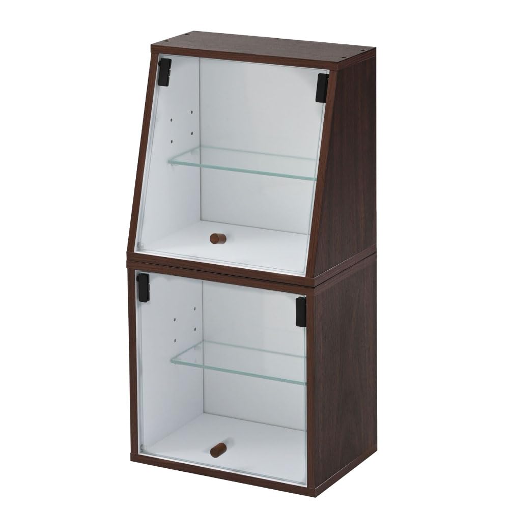 Palette Life Fully Assembled Figure Collection Collection Wood Grain for Fandom Otaku Goods Brown Case, 2-Tier Case, Rack, Shelf, Wooden, Finish,