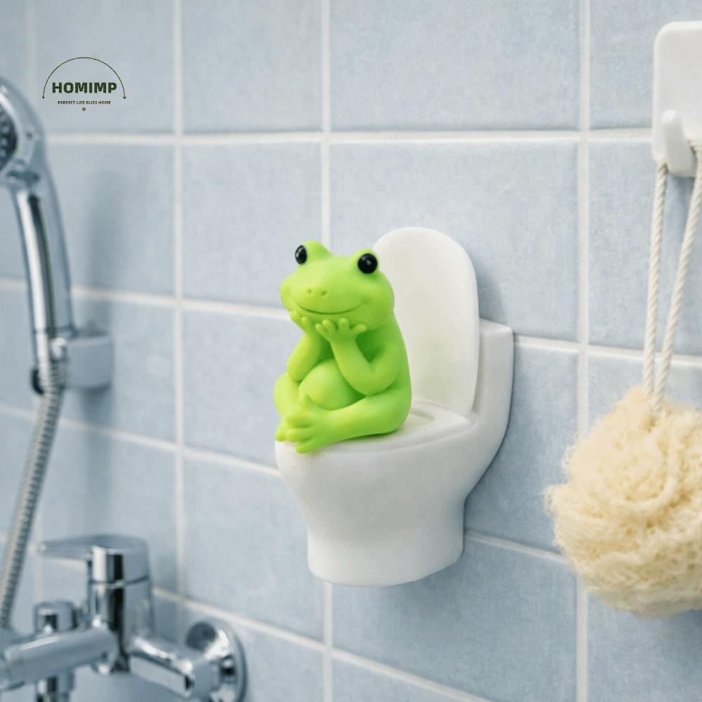 Niedliches Cartoon-Schwein Desktop-Ornamente Mini Sitzt Auf Der Toilette Toiletten-Schwein Dekoration PVC-Schwein Figur Scherzgeschenk