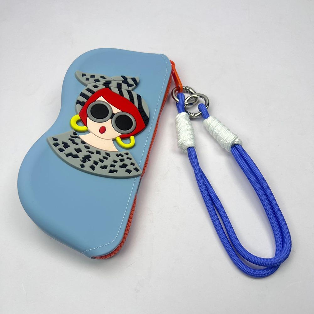 New Multifunctional Glasses Bag Dustproof Waterproof Small Items Bags Silicone Cosmetic Bags светло-синий