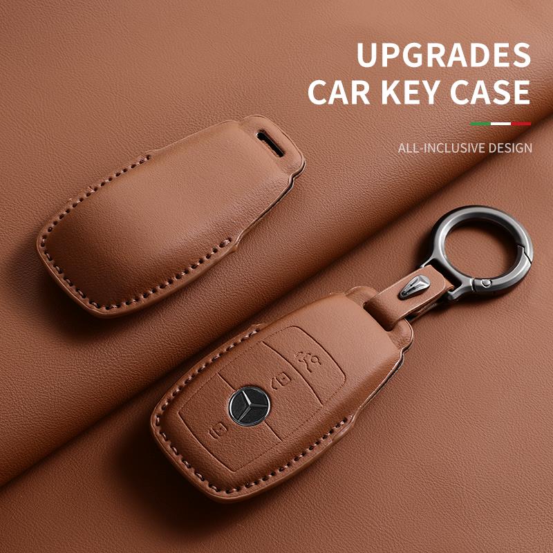 Leder Autoschlüsselhülle Abdeckung Schale für Mercedes Benz A C E S G-Klasse GLC CLE CLA GLB GLS W177 W205 W213 W222 X167 AMG Zubehör