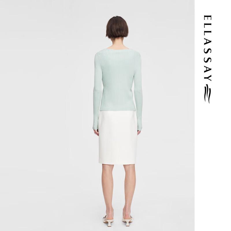 ELLASSAY Spring High-Waist Slit Midi Skirt