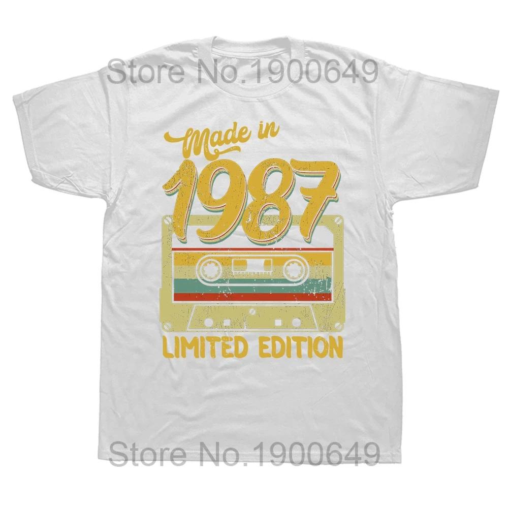 Funny Vintage 1987 Music Cassette 37th Birthday Gifts 37 Years Old Tee Tops Round Neck ShortSleeve Fashion Tshirt Basic Tshirt