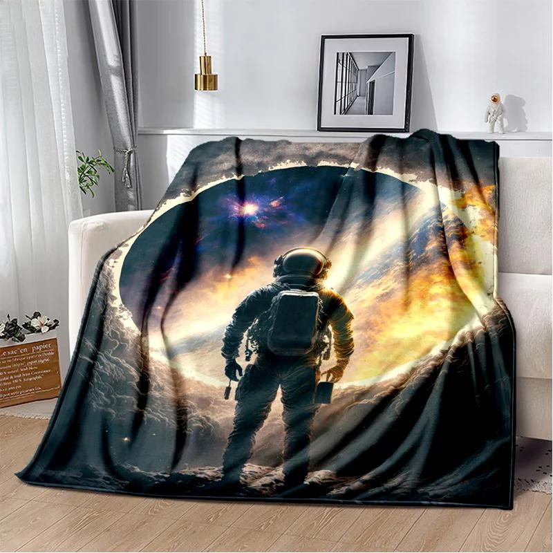 Astronaut Universe Spaceman 3D Outer Space Cartoon Blanket,Soft Throw Blanket for Home Bedroom Bed Sofa Office Cover Blanket Kid