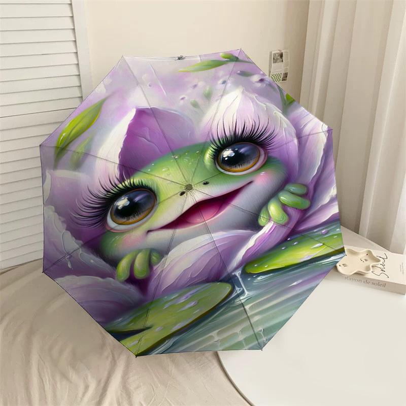 

1PC frog flowerAutomatic Open/Close Umbrella with Windproof, 8-Rib Sturdy Canopy, Durable Ribs, Fashionable Design1251A