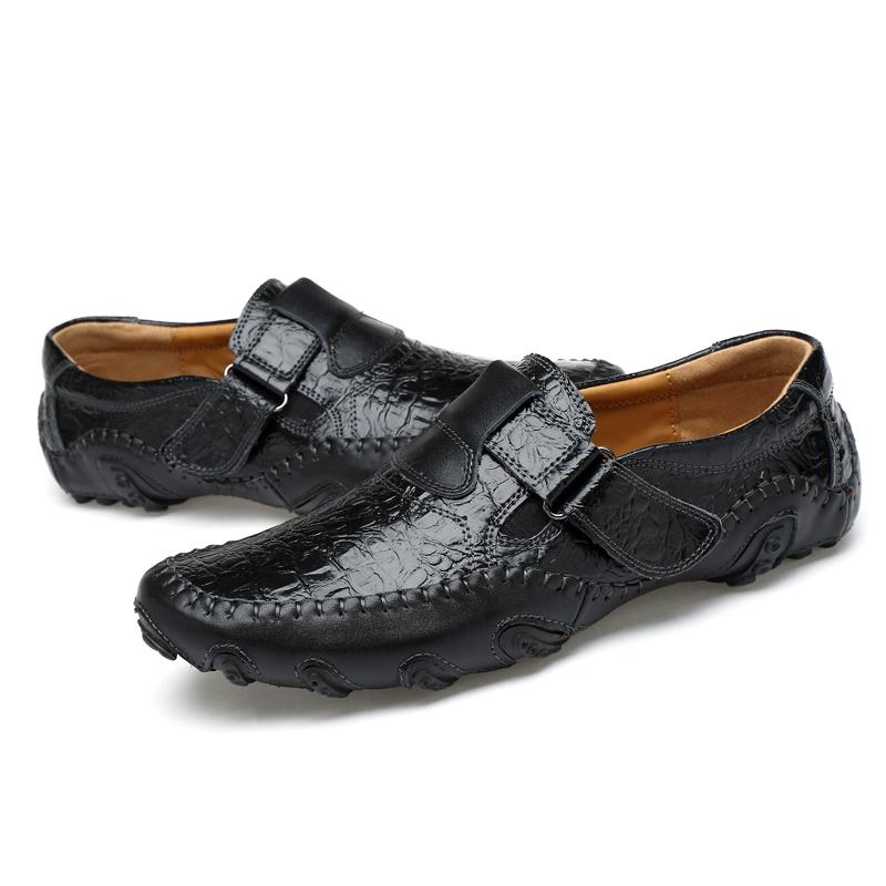 Herren Freizeitschuhe im britischen Stil Slipper Echtleder Herrenschuhe Mokassins Lederschuhe Herren Fahrschuhe