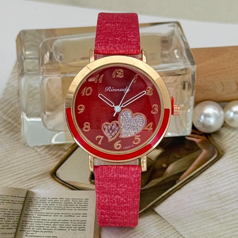 

Женские часы JYL Элегантные Сердце Повседневные Кожаный ремешок Red лес зеленый