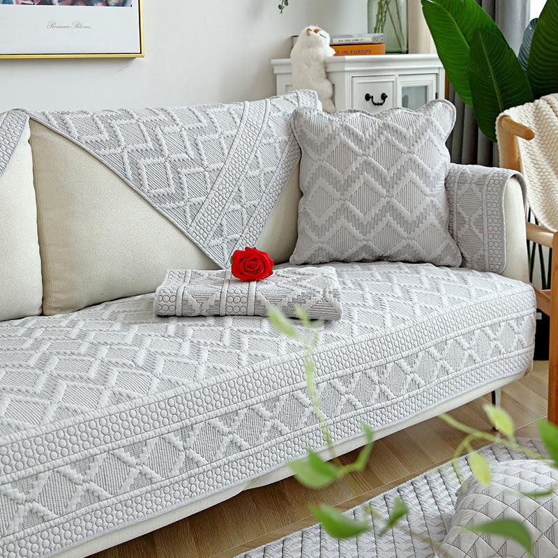 

Подушка для дивана из хлопчатобумажной ткани, четырехсезонная подушка, нескользящая, простая, современная, из чистого хлопка, летний универсальный чехол для дивана 70*70