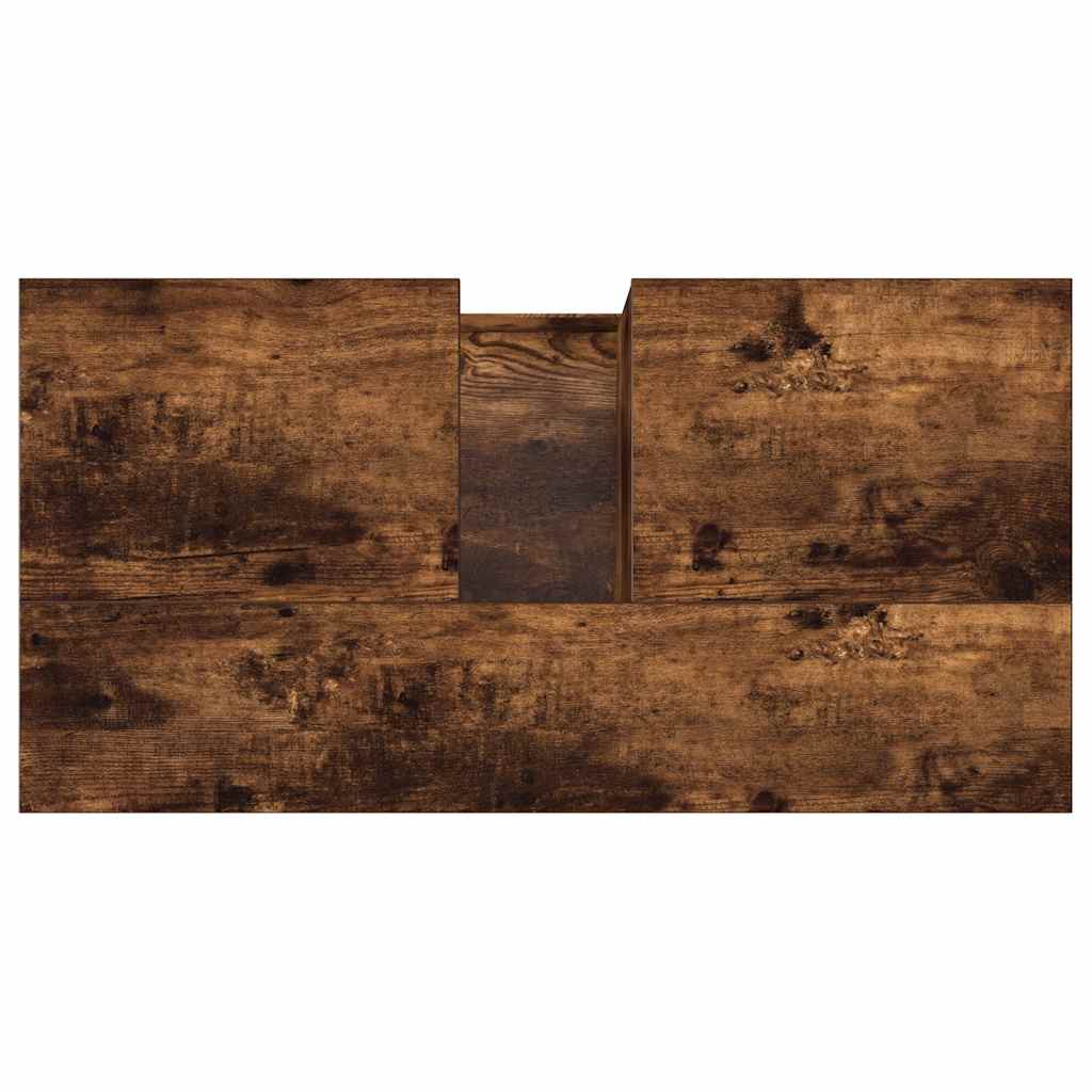 Bathroom Cabinet Smoked Oak 65x33x60 cm Wood Based Panel