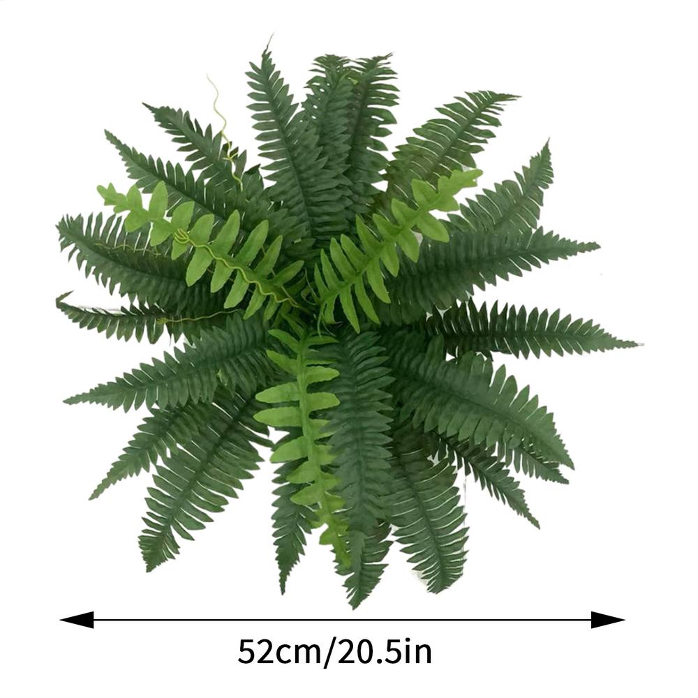 Lifelike Artificial Boston Fern Fake Plastic Plants Decorations UV Resistant For Outdoor Home Kitchen Decor Garden Decoration