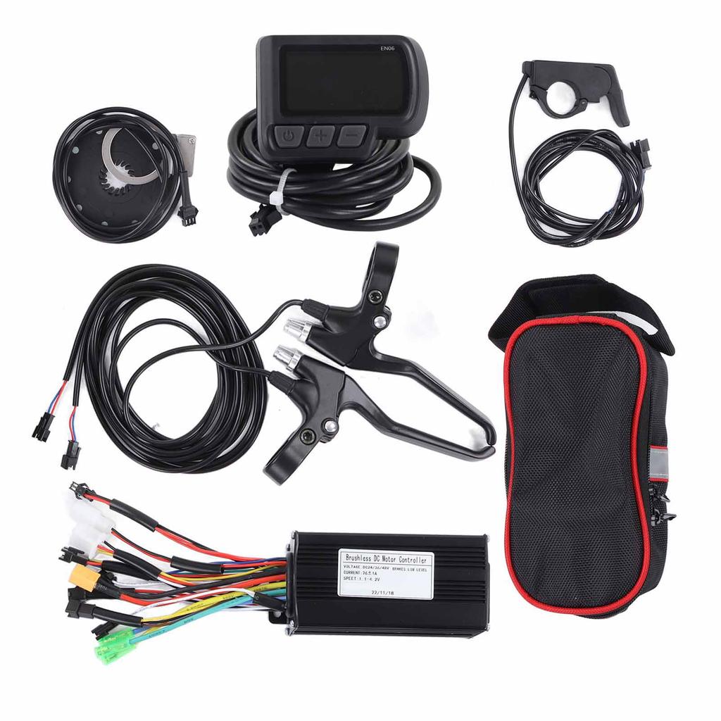 Bike Lithium Conversion Kit with 26A 3 Mode Controller EN06 Panel Brake Grip Thumb Throttle PAS Line for DIY
