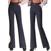 High-Waisted Slimming Women's Plus Velvet Micro-Flare Pants - Elastic Waist & Fashionable Casual Wear for Autumn/Winter