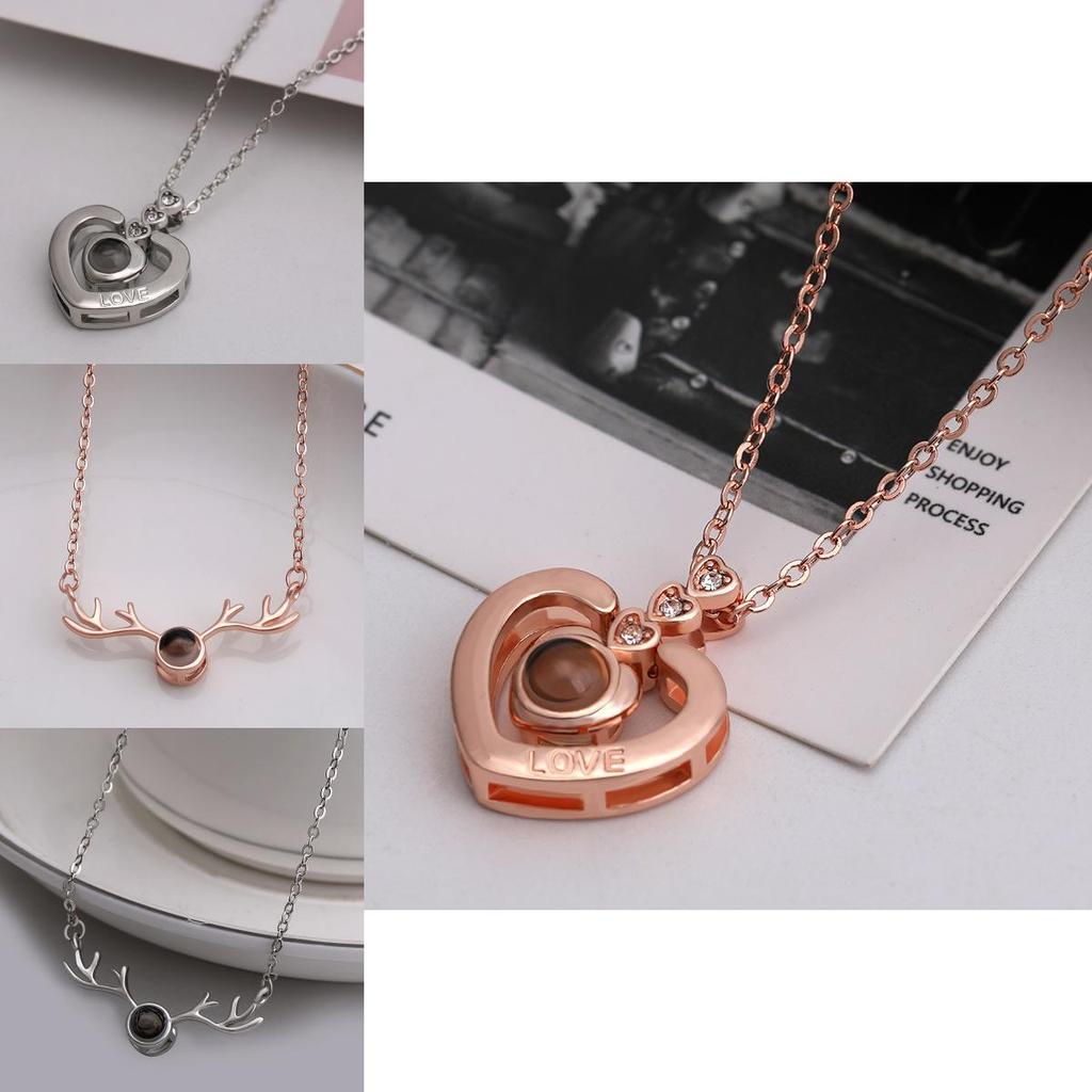 Elegant Heart Shaped Memory Necklace With Unique I Love You Feature Projection