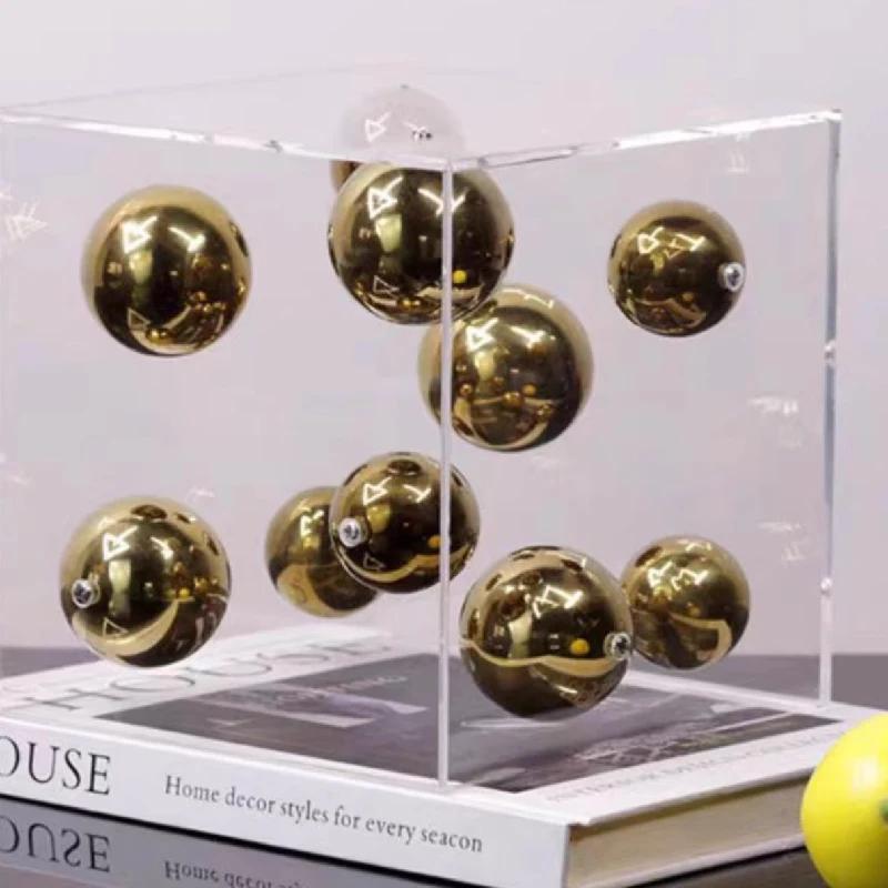 Creative Creative Square Acrylic Cover Sphere Decoration Living Room Porch Cabinet Crafts Ornament Modern Clear Acrylic Square H
