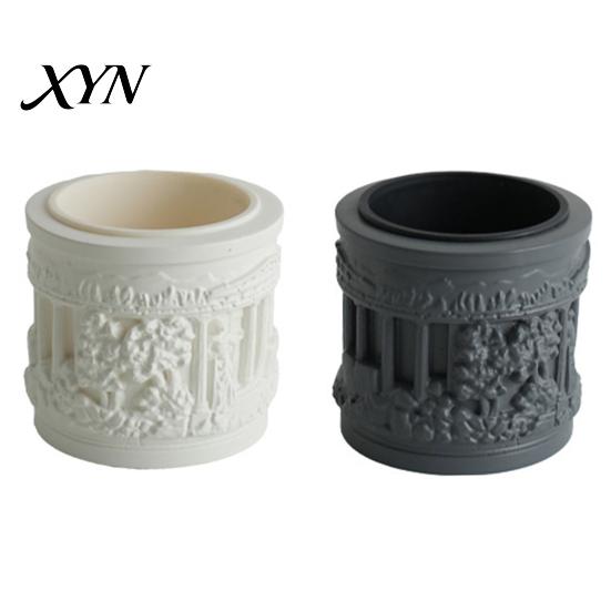 Removable Inner Basin Pot Mini Roman Column Planter, Vintage Embossed Flower Pot, Small Greek Split Tank Planter Pillar Shaped Plant Container