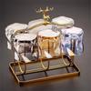 Twisted Glass Tumbler Set with Elk Holder