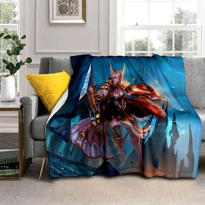 3D World Warcraft Super Burning Beauty Printed Blanket Creativity Super Soft Flannel Is Suitable For Sofa Or Bed Yoga Blanket