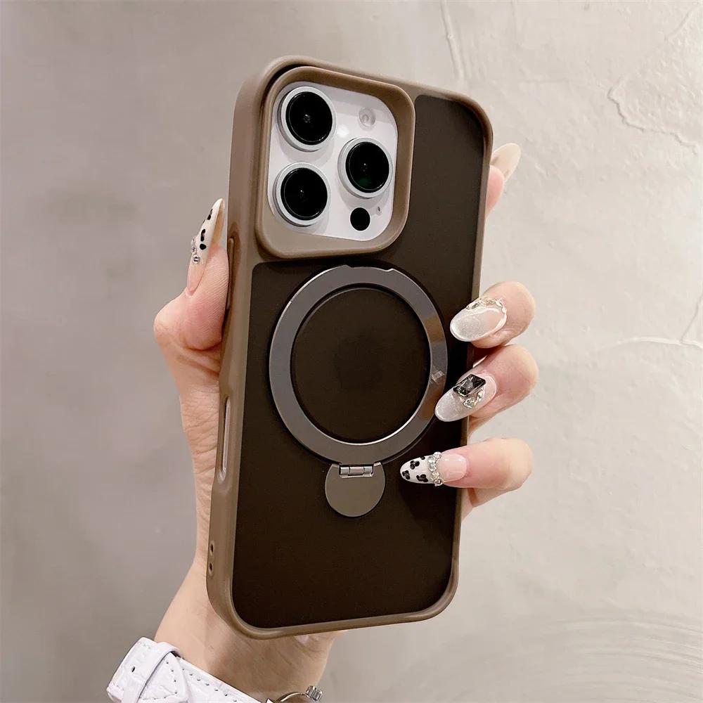 Magnetic for  Bracket Stand Phone Case for For Iphone 13 1 16 Pro Max 12 14 Plus Folding Stand Shockproof Back Cover