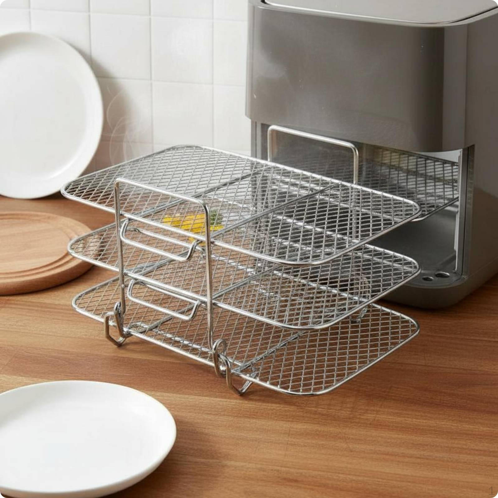 Air Fryer Rack Easy to Clean Three Tier Grill 3layer Detachable 3-layer Detachable