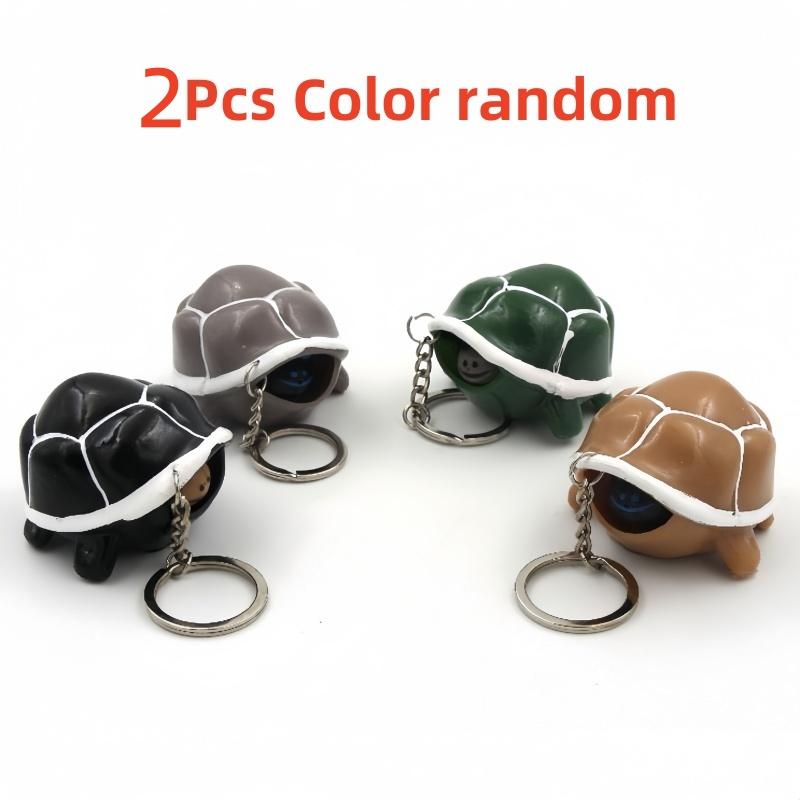 2 Stück Fidget Toy Schildkröten Schlüsselanhänger Quetschspielzeug Niedliche Schildkröte Teleskopkopf Cartoon Schildkröte Stressabbau Pops It Lustiges Geschenk