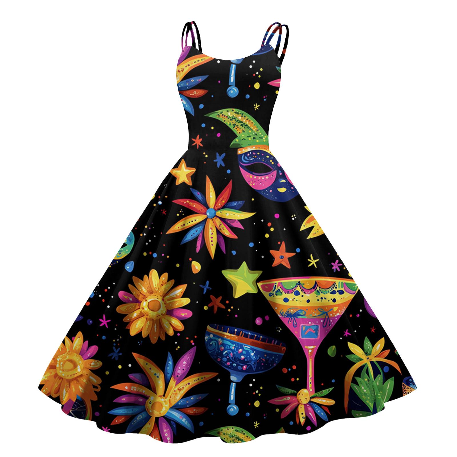 

Women s Halloween Print Sexy Off-The-Shoulder Punk Vintage Dress L чёрный