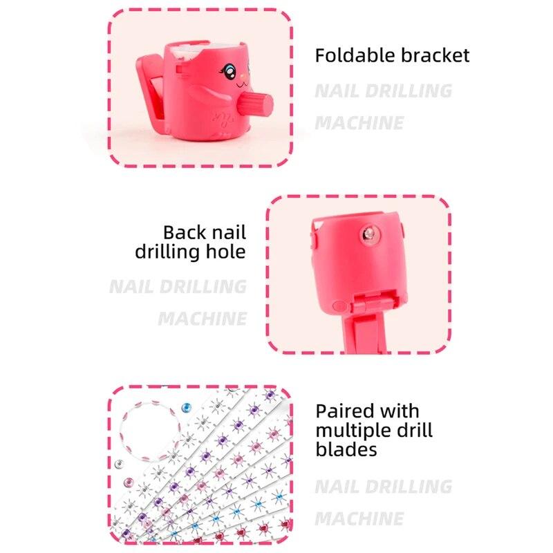 Blingbling Girls Hair Styling Toys with 120pcs Plastic Diamond Jewel Stapler Machine Toy DIY Shining Diamond Stapler for Girls
