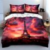 Eiffel Tower Sunset Travel Set  Kid'S And Adults' Bedroom Decor, Exquisite Three-Piece Bedding Set Gift