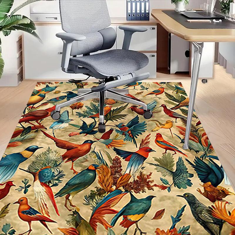 1PC Birds Flowers Anti-slip carpet, suitable for Office, bedroomand playrooms. It can also be used as a sofa footrest cover-R87