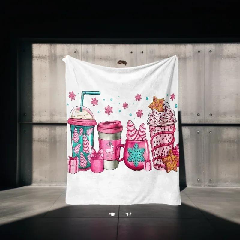 Soft Warm Milk Tea Color Ice Cream Blanket - Flannel Romantic Cover for Couch/Sofa, Perfect Girlfriend Gift