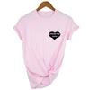 Russian Summer Graphic Women T Shirts Harajuku Love Heart Print Grunge Short Sleeve Ropa De Mujer